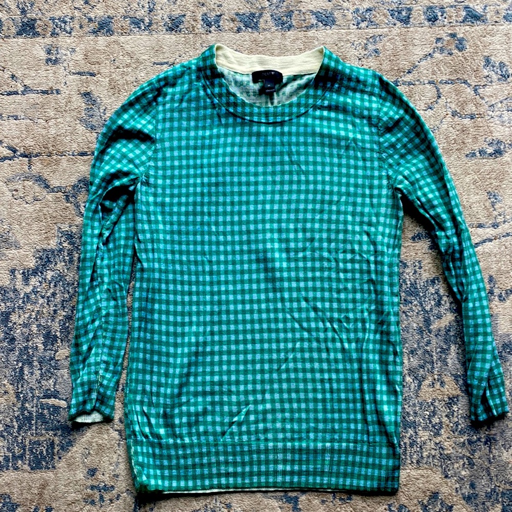 J Crew Gingham Sweater